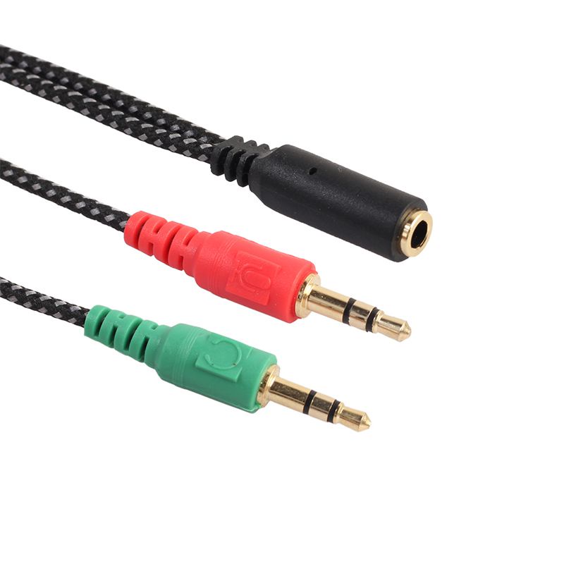 Dây cáp âm thanh kết nối tai nghe và micro chuyển đổi cổng 3.5mm sang hai giắc cắm 3.5mm dành cho máy tính bàn