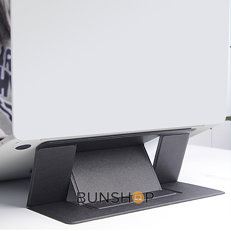 Giá kê lót đỡ tản nhiệt laptop bằng da gấp gọn tiện lợi cho máy tính 13 inch