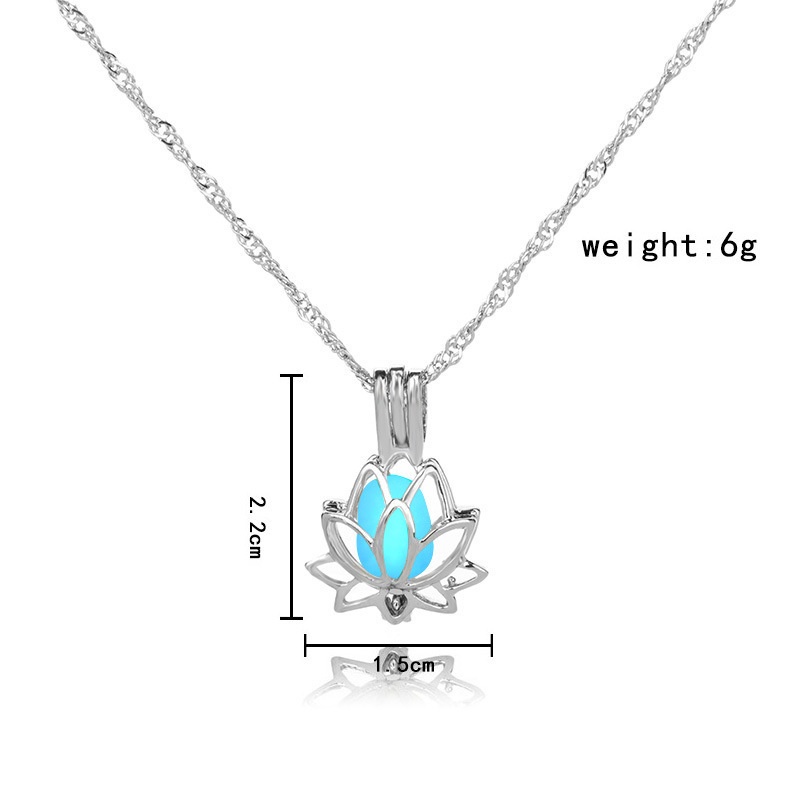 Vòng cổ Mặt Hoa Sen Đính Đá Phát Sáng Độc Đáo Cho Nữ