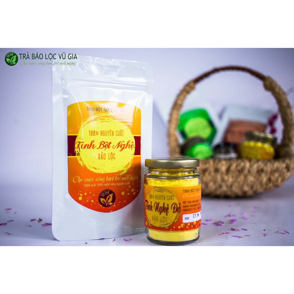 Tinh Nghệ Đỏ Nguyên Chất Vũ Gia (100g/hũ) + Tặng Khẩu Trang Y Tế