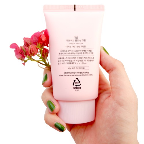 Kem chống nắng The Saem eco earth oower pink sun cream SPF50+ PA++++ 50ml NPP Shoptido | BigBuy360 - bigbuy360.vn