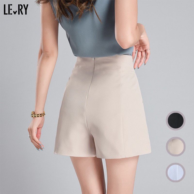 Quần short  nữ lưng liền  cạp cao khoá kéo sau lưng