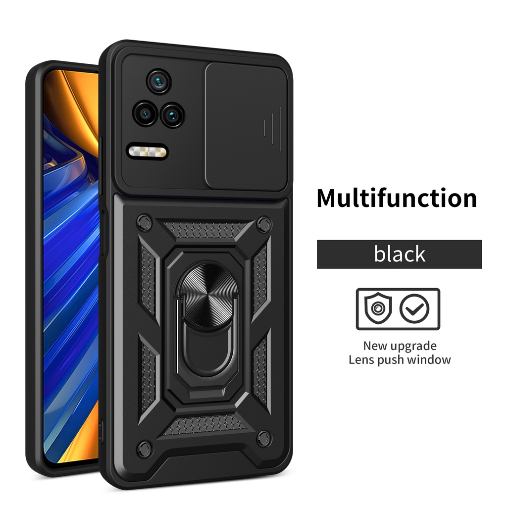 Ốp Điện Thoại Có Vòng Trượt Bảo Vệ Camera Cho Xiaomi Poco F4 Poco X4 GT 5G Poco M4 Pro 4G Redmi Note 11 Pro Redmi K40 K50 K40s Redmi 10C