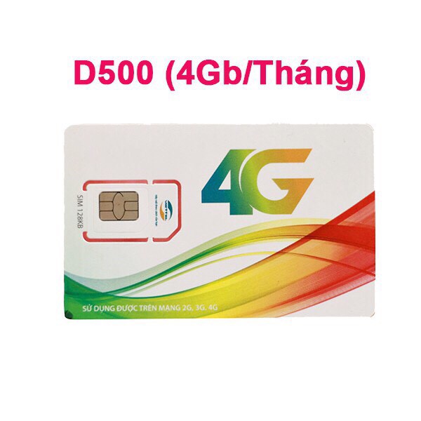 Sim 4G Viettel D500 Trọn Gói 1 Năm, Mỗi Tháng có 4GB DATA tốc độ cao, Không Cần Nạp Tiền Hàng Tháng