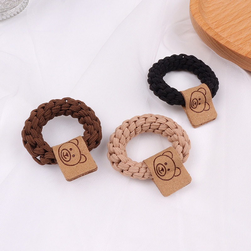 Dây Buộc Tóc Co Giãn Họa Tiết Gấu Hoạt Hình Dễ Thương Cho Nữ