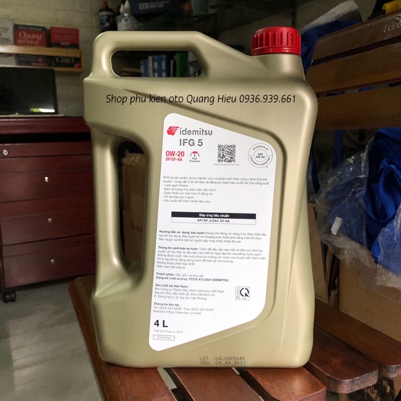 Dầu nhớt động cơ máy xăng IDEMITSU 0w20 SP/GF - 6A dành cho xe ô tô