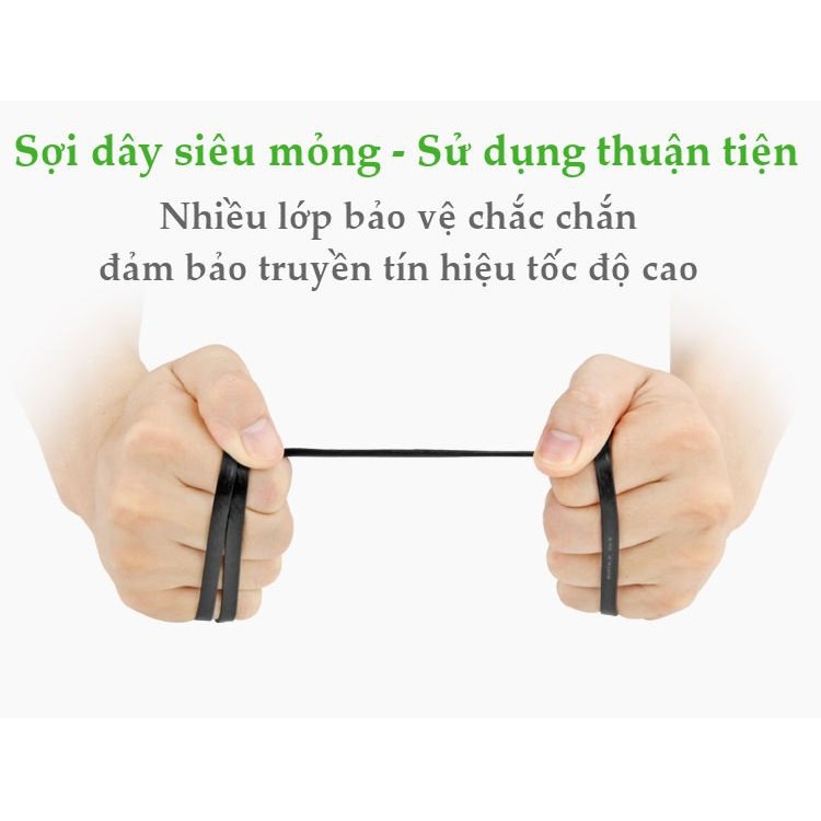 Dây cáp mạng 2 đầu đúc Cat 6 UTP dạng dẹt, dài từ 0.5-8m UGREEN NW104