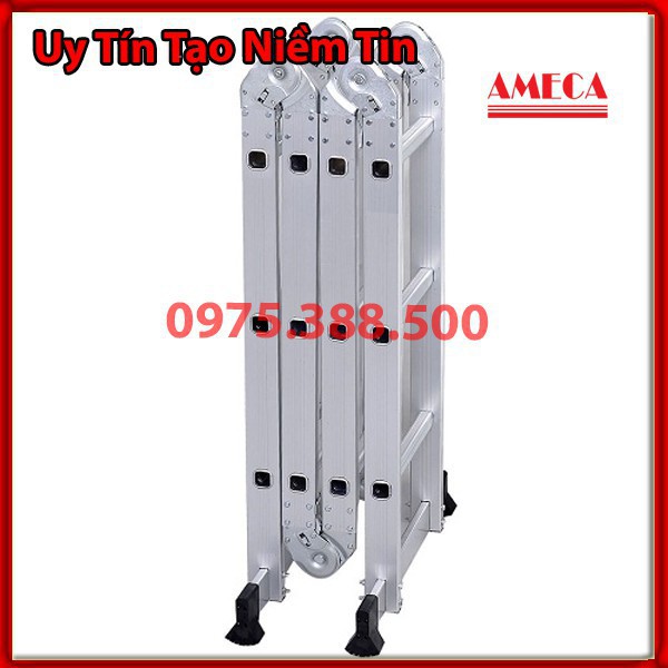 Thang Gấp Đa Năng 4 Đoạn Ameca AMC-M203 chữ A cao 1,7m