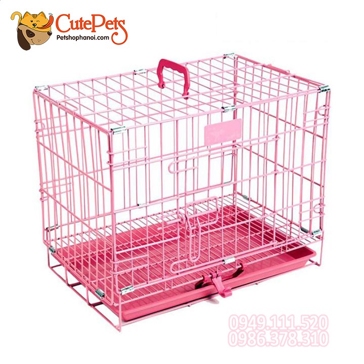 Lồng sơn tĩnh điện Size M 60x42x51cm có thể gấp gọn - Phụ kiện chó mèo Pet shop Hà Nội