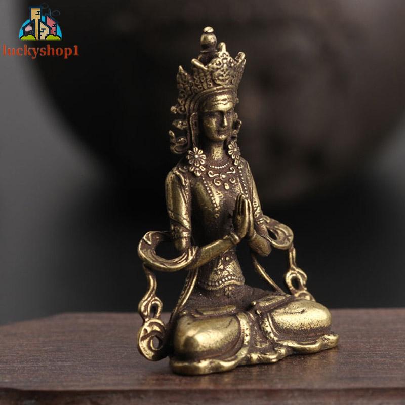 【GLS】Mini Solid Copper Blessing Buddha Statue Ornament Home Office Decor Gift