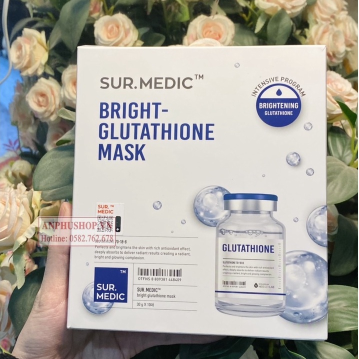 Mặt nạ truyền trắng Sur Medic Bright Glutathione Mask Hàn Quốc (1 cái) - Sản phẩm chính hãng