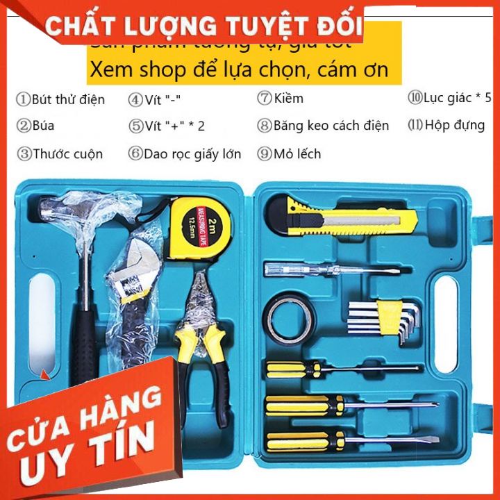 Bộ đồ nghề sửa chữa đa năng gồm 16 món tiện lợi. Bộ sửa chữa thiết thực cho mọi gia đình với giá hạt dẻ.