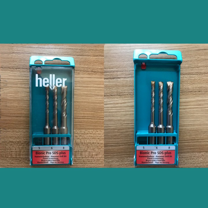 Hộp 3 mũi khoan Heller Bionic Pro (Chuôi SDS Plus, SX tại Đức)