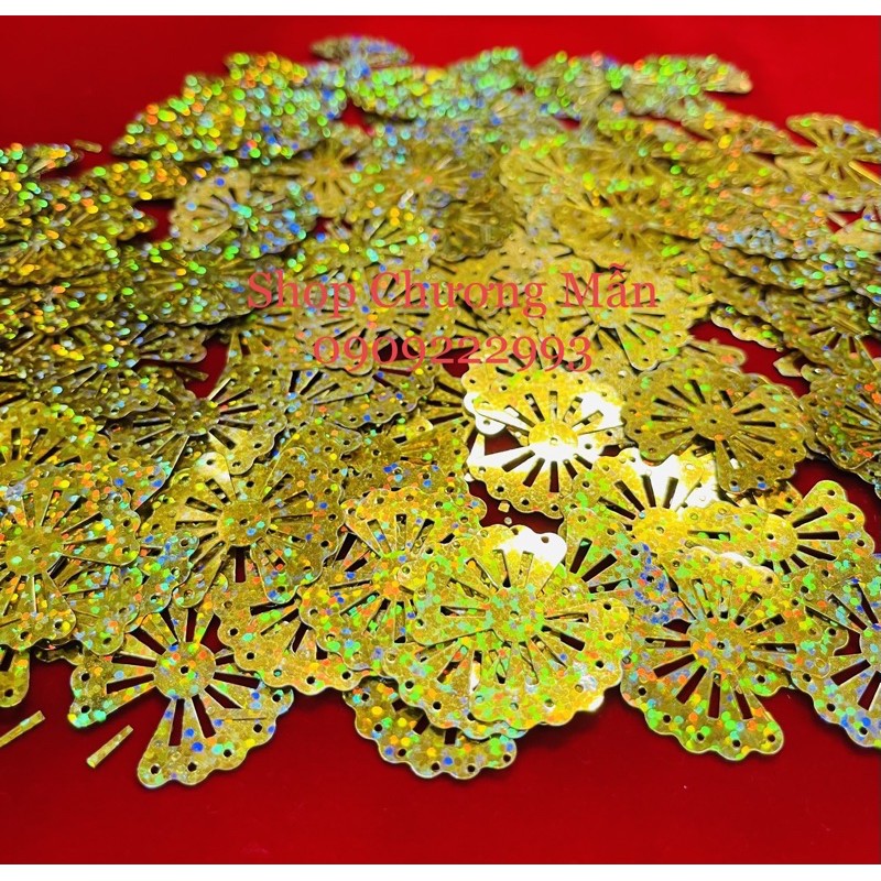 100G Lá Nơ 2 Cánh Kim Sa Trang Trí Cây Tài Lộc