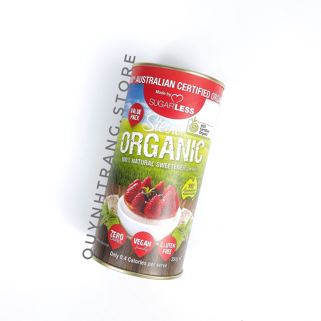 Đường cỏ ngọt hữu cơ Úc - Sugarless stevia organic lon 350g