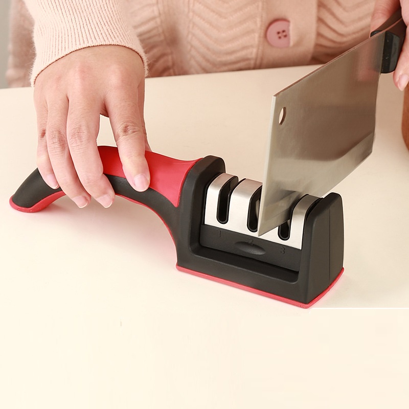 Dụng Cụ Mài Dao Kéo 3 Rãnh, Máy Mài Dao Bằng Tay Sharpener Mhanh Sắc Bén