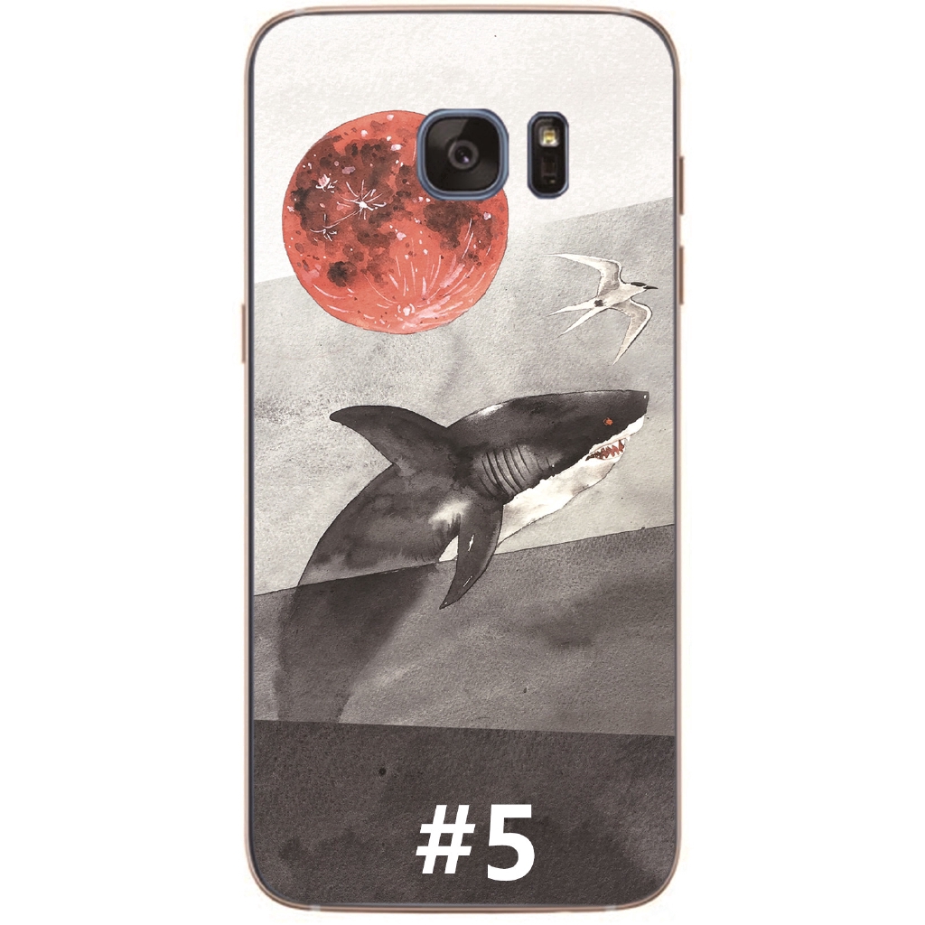 Cartoon Shark Back Cover Samsung Galaxy Note5/Note 4/S6/S7 Edge Soft TPU Case