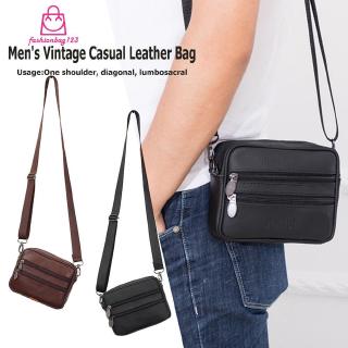 Túi đeo chéo bằng da phong cách vintage cho nam
