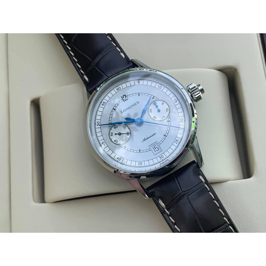 Đồng hồ nam chính hãng Longines Col-Wheel Automatic Chronograph L28004262 - Máy Cơ - Kính Sapphire - Dây da