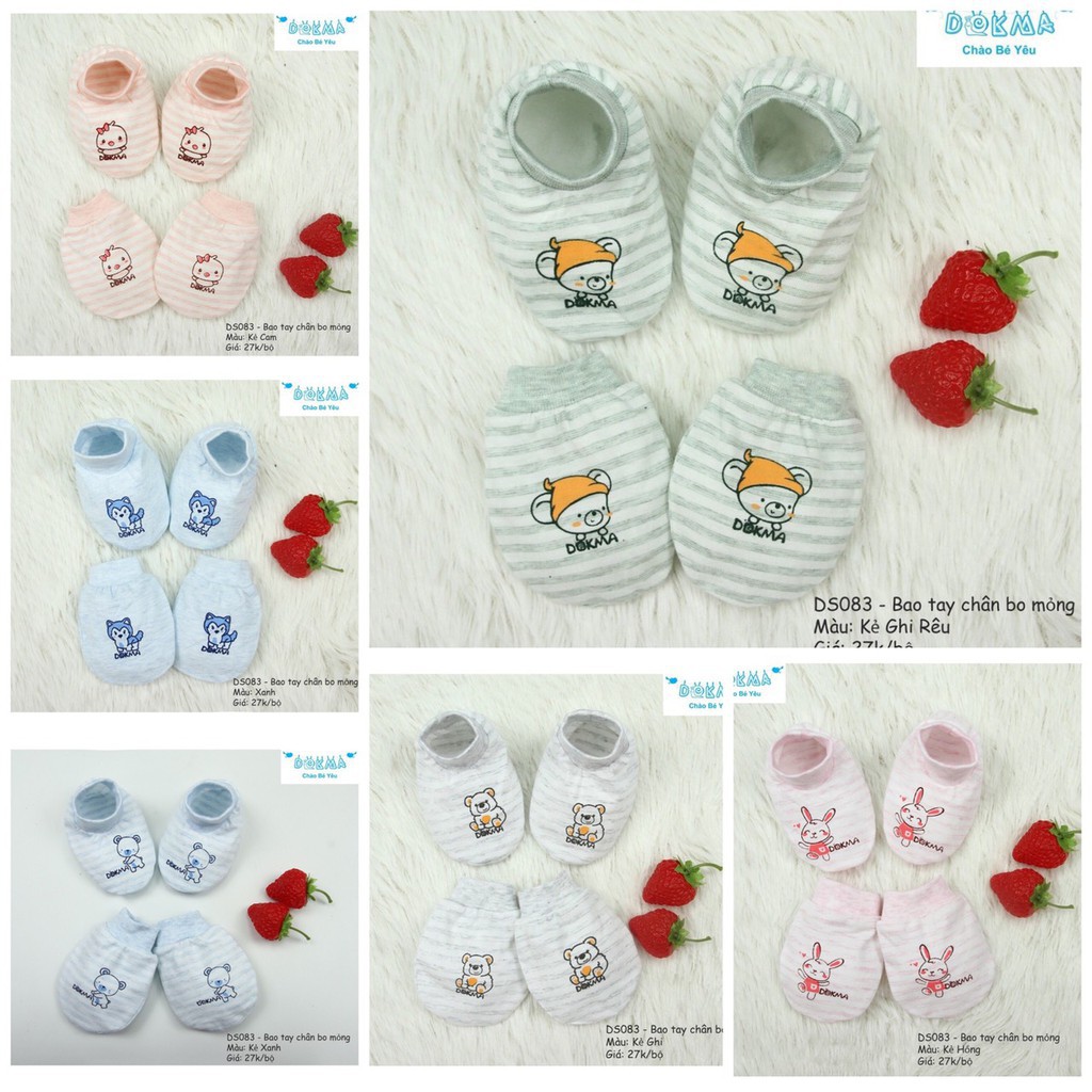 Set Bao Tay Chân DOKMA Cotton Cổ Bo