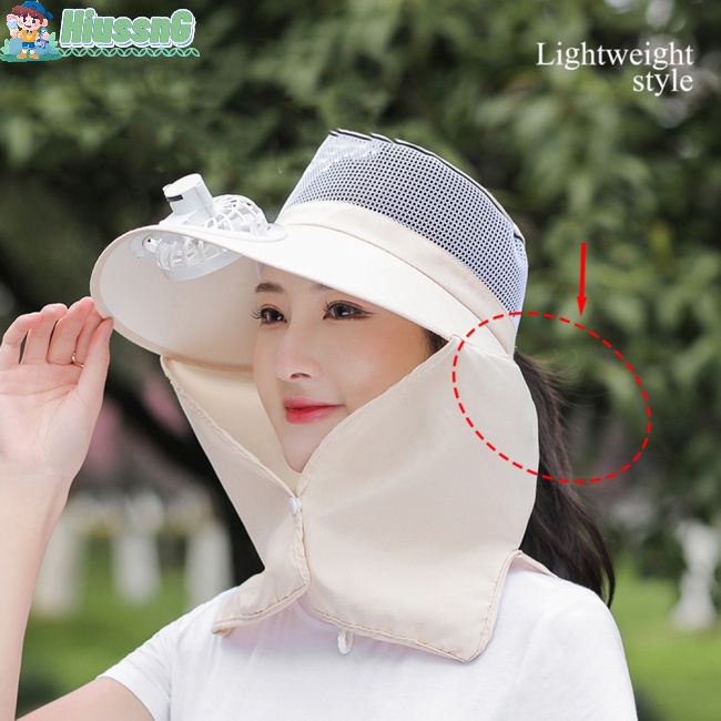 Nón Chống Nắng Thoáng Khí Kèm Quạt Có Thể Tháo Rời Tiện Dụng Cho Nữ