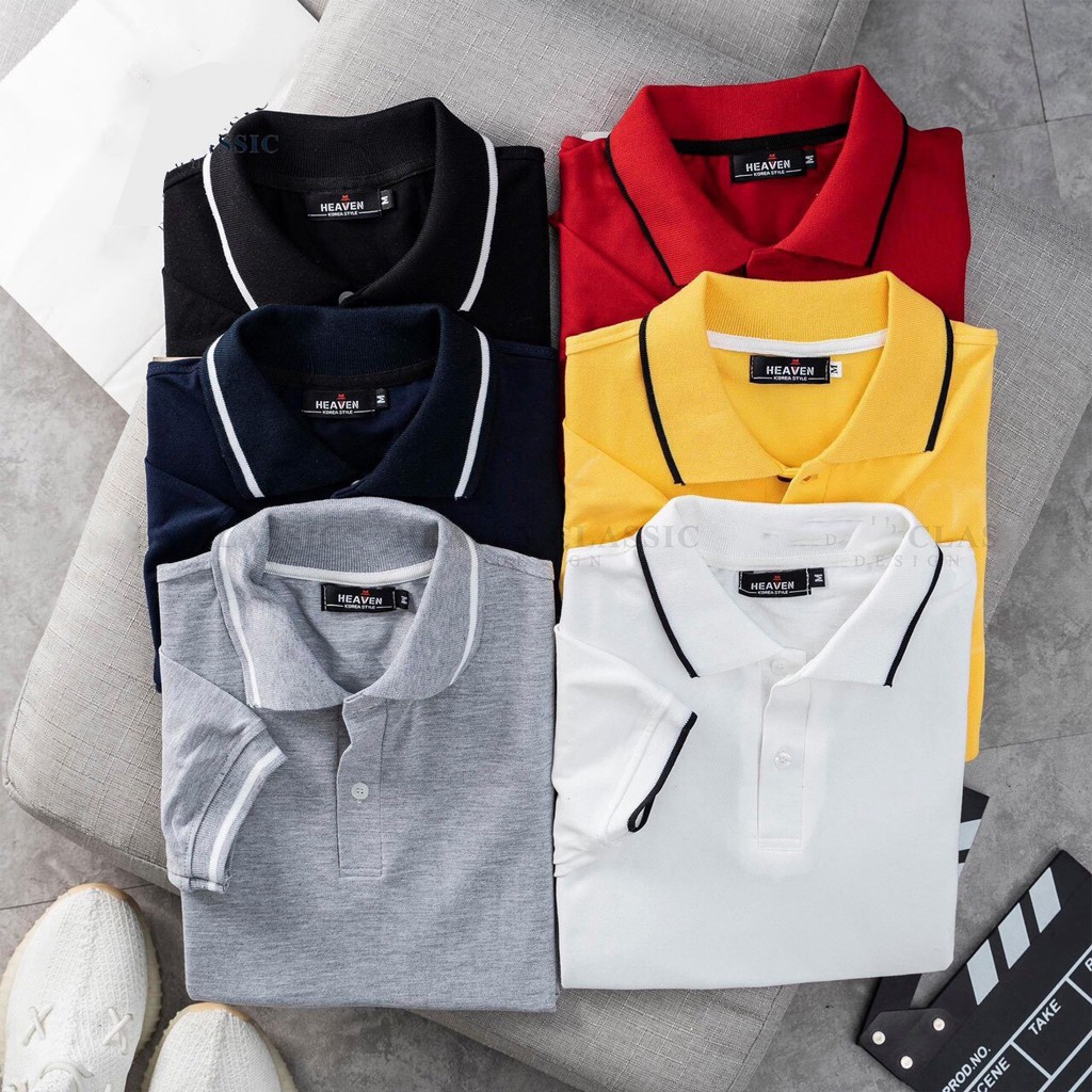 Áo Polo nam nữ unisex phối viên đẹp, vải thun mềm, co giãn, mặc siêu mát E2 | BigBuy360 - bigbuy360.vn