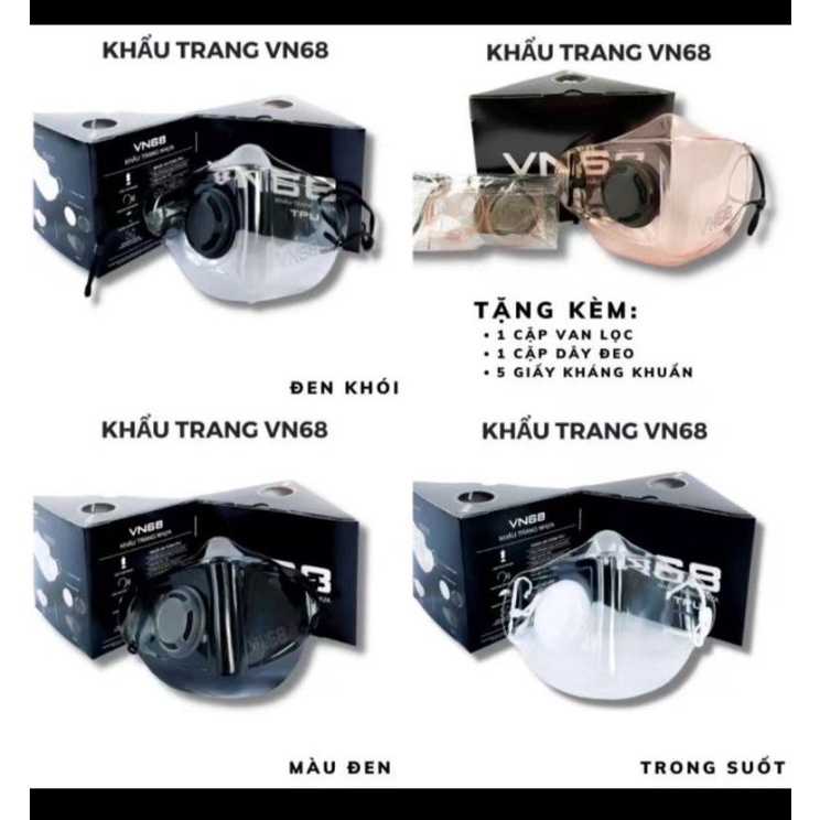 Khẩu trang Nhựa Trong Suốt nhựa dẻo Y Tế TPU VN68