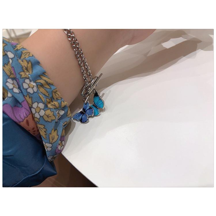 Vòng tay BƯỚM XANH NHẠT XANH ĐẬM lắc tay thời trang nữ