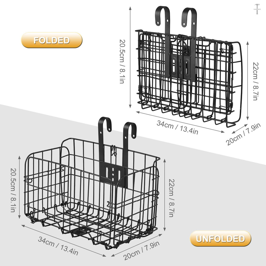 Giỏ Đựng Đồ Gắn Phía Trước Xe Đạp Bằng Thép Có Thể Gấp Gọn Tiện Dụng