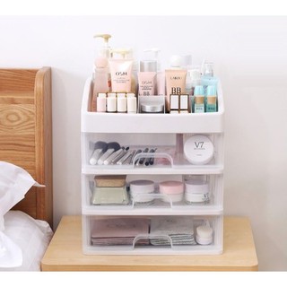 Kệ tủ đựng mỹ phẩm đồ trang điểm trong suốt 4 tầng