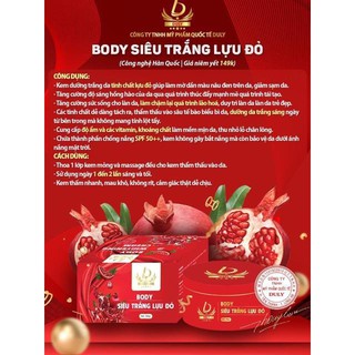 Body siêu trắng lựu đỏ Duly..