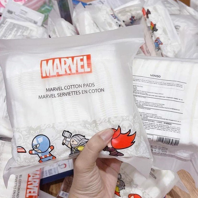 Gói 180 miếng bông tẩy trang Marvel Miniso Nhật Bản