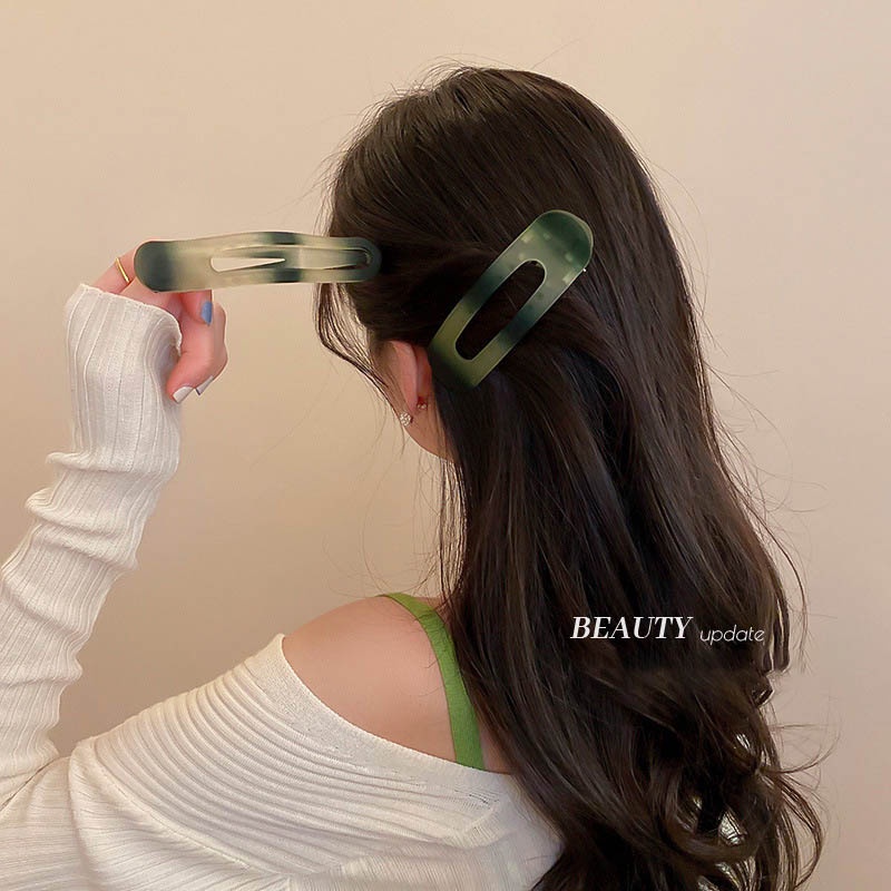 Kẹp Tóc Lớn Màu Xanh Lá Cây Phong Cách Hàn Quốc Cho Nữ