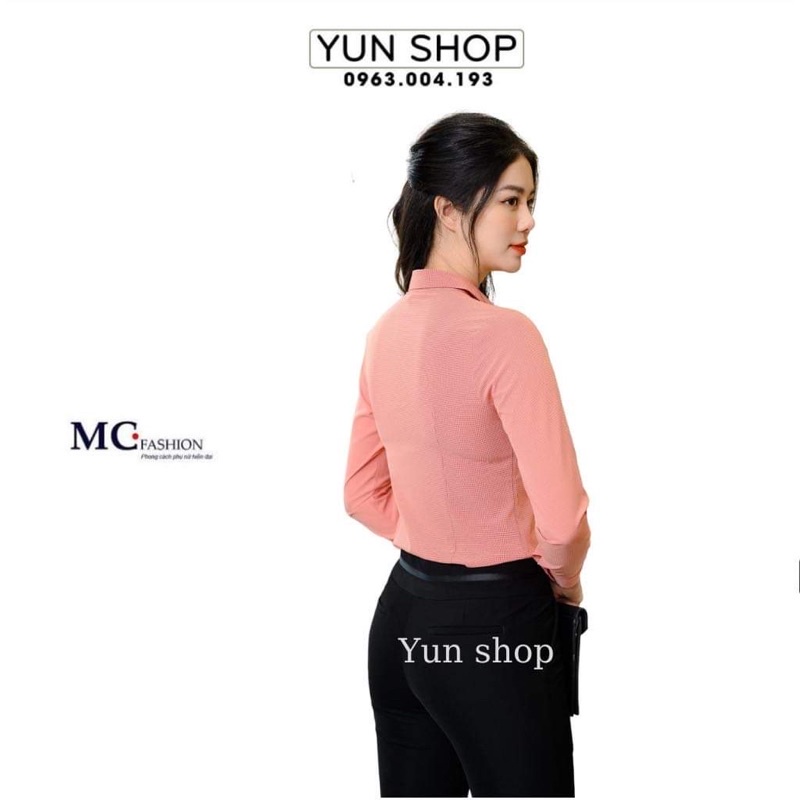 Áo Sơ Mi Kẻ Tăm, Áo Công Sở Dài Tay Đẹp Chuẩn Hãng MC Fashion Lên Màu Hồng, Cam,Xanh,Kẻ Xám Đủ Size S M L XL A682