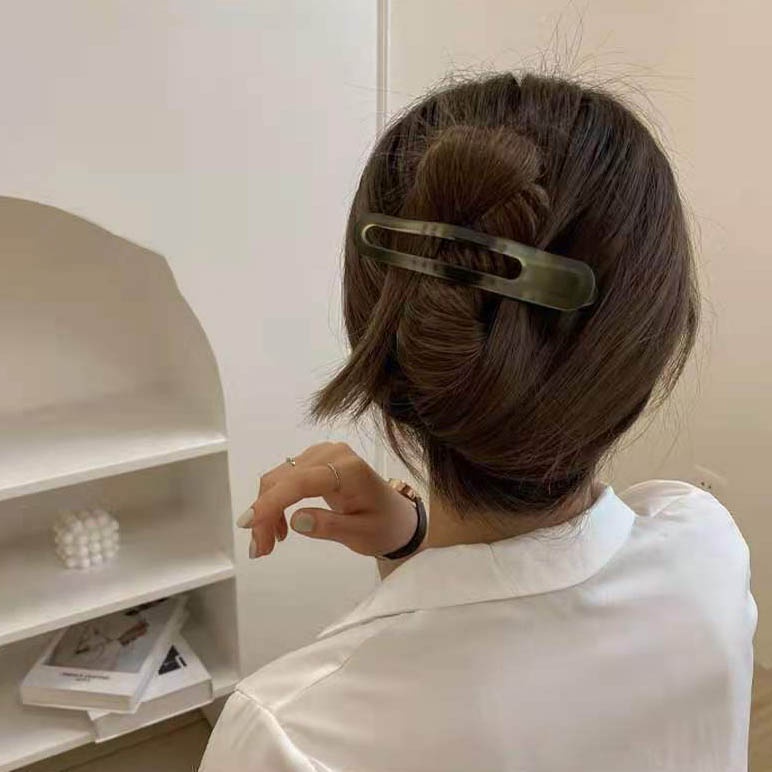 Kẹp Tóc Lớn Màu Xanh Lá Cây Phong Cách Hàn Quốc Cho Nữ