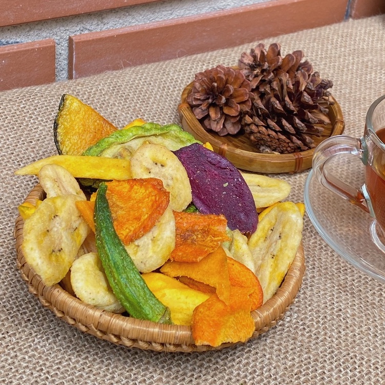 Rau củ sấy Đà Lạt 100-500gr, Hoa quả sấy Organic không dầu thơm ngon Minh Tiến Farm