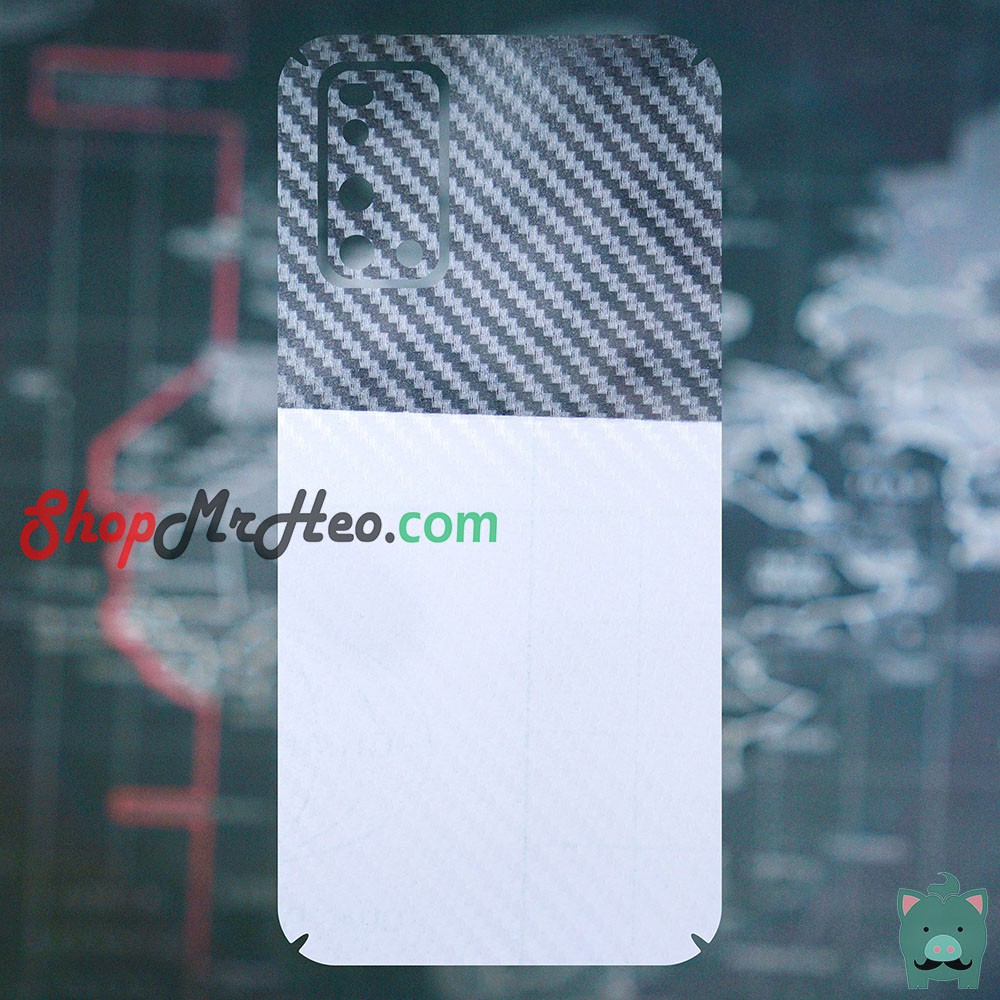 Skin Dán Mặt Sau Lưng Vân 3D Vivo V19 - V19 Neo - Carbon, Hình Hộp, Nhám, Vân Da