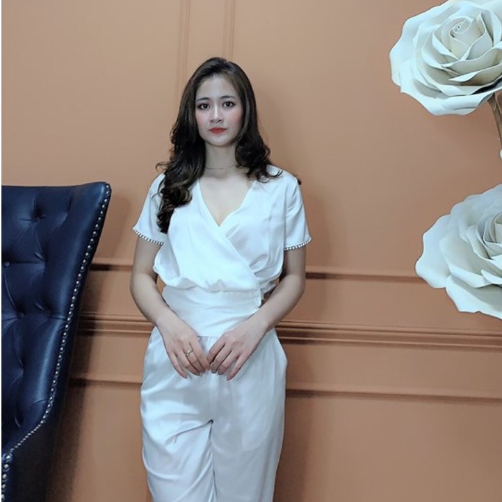 Bộ Đồ Công Sở Nữ Màu Trắng Đẹp - Phố Fashion - Chất Lụa cao cấp - B1