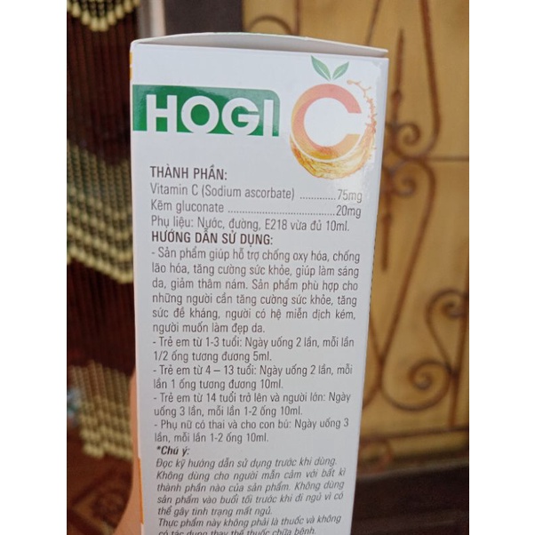 Vitamin C hộp 4 vỉ × 5 ống Hogi tăng sức đề kháng tốt cho sức khỏe
