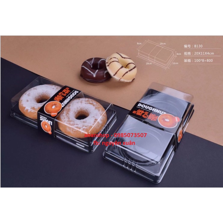 10 Hộp nhựa nắp trong 2 bánh 200gr