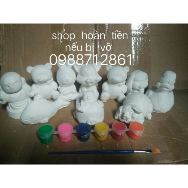 Tô tượng 10 con + màu + cọ
