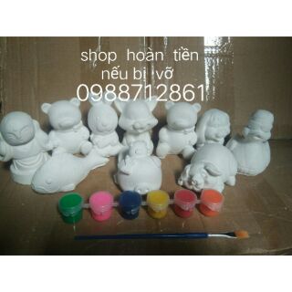 Tô tượng 10 con + màu + cọ