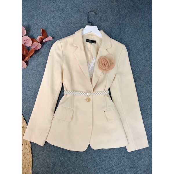 Áo blazer hàn quốc màu kem