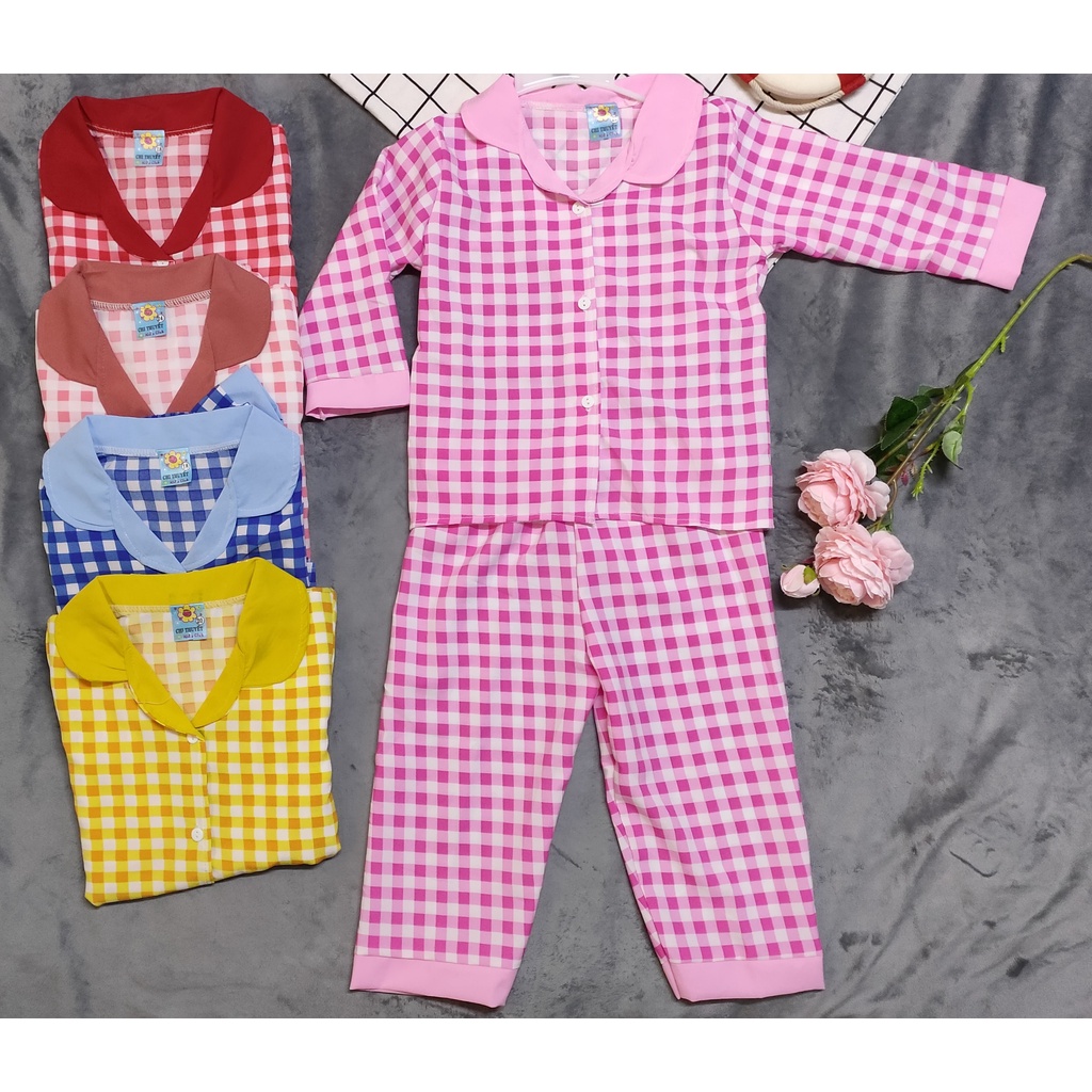 ( họa tiết ngẫu nhiên) Bộ lụa pijama bé gái