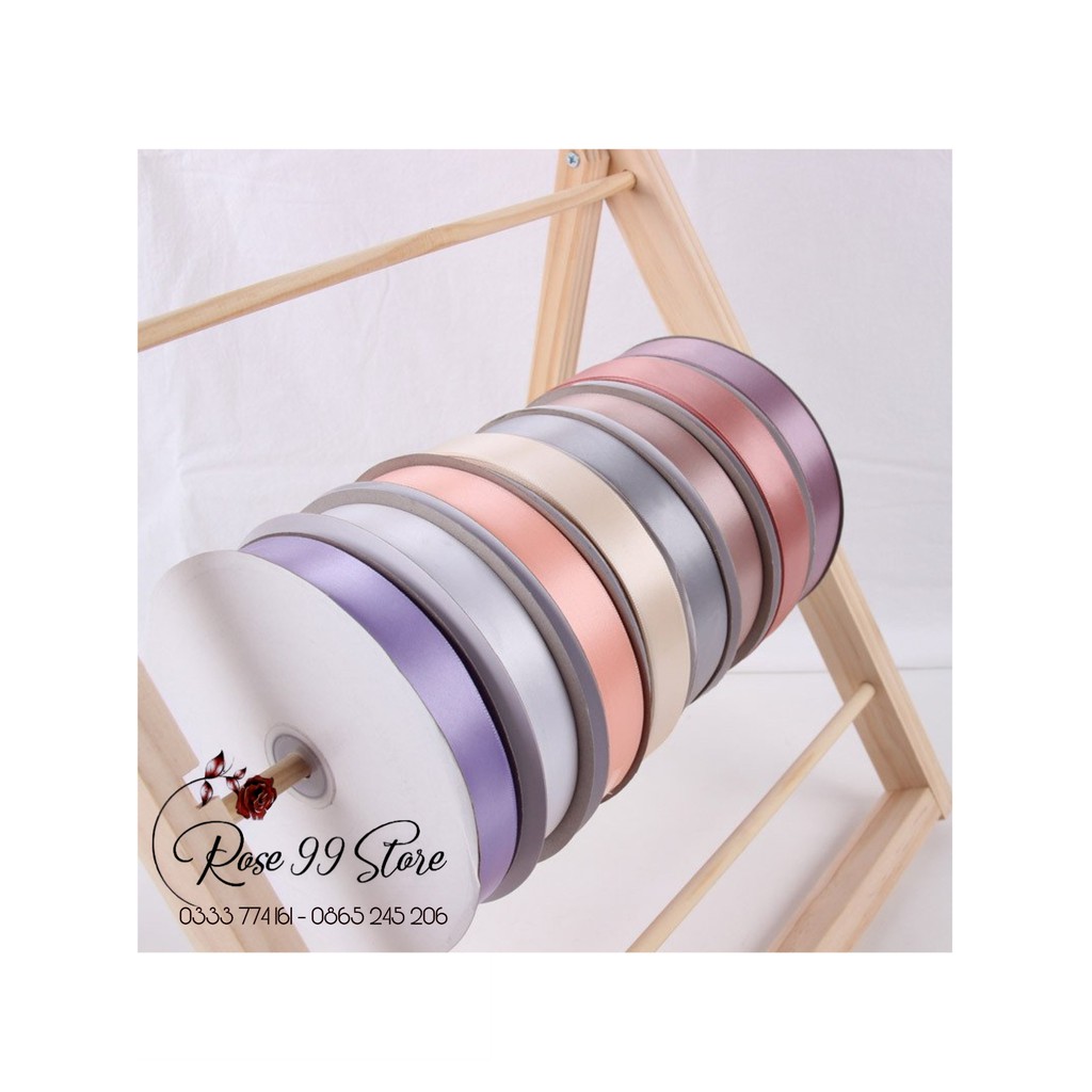 Ruy băng lụa cối 2,5cm chất dày cuộn 100Y