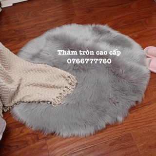 Thảm lông chụp ảnh trải sàn - tròn đế da cao cấp