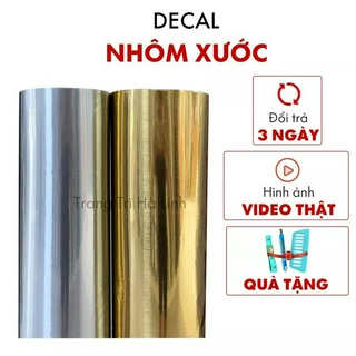Decal nhôm xước bạc dán xe, giấy dán tráng nhôm loại dày