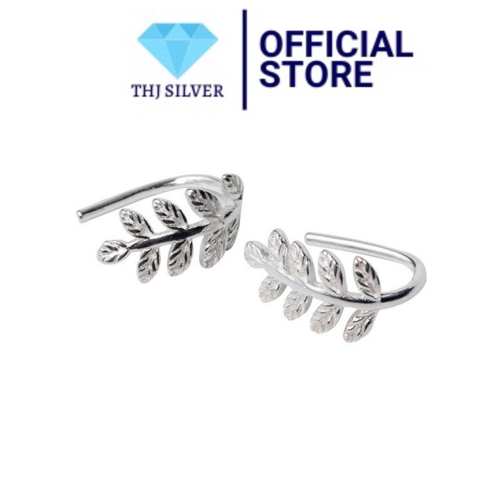Bông tai lá dáng cài dễ đeo , chuẩn bạc ta sáng đẹp