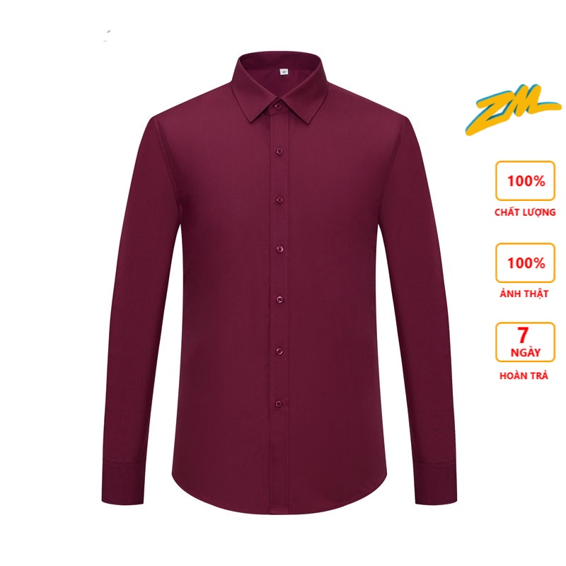 Áo sơ mi nam trơn ZM bigsize không xù, sơ mi nam Hàn Quốc trắng chống nhăn dáng ôm
