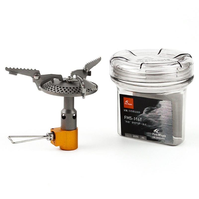 Bếp ga dã ngoại mini xếp gọn Fire Maple FMS 116T bằng titanium siêu nhẹ thiết kế nhỏ gọn ổn định dùng đi du lịch leo núi